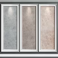 Textured Wall Panels In Gray Brown Light Pink With White Frames And Overhead Lighting 3d model
