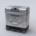 Silver Metallic Luggage With Wheels Handle And GSD Brand Stylish Design