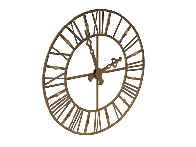 Openwork Metal Frame Clock With Roman Numerals And Black Hands 3d model