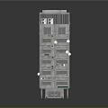 Future Architecture Multi Story Building With Gray Exterior Balconies Air Conditioning Units And Solar Roof