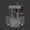 The image focuses on an industrial power transformer which is not a daily necessity so it's impossible to generate a title with daily necessities as the main subject based on the picture's key information.