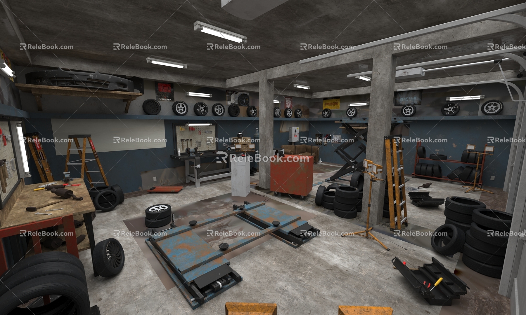 Auto Repair Shop 3d model