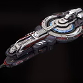 Futuristic Sci-Fi Spaceship 3D Model With Circular Structure And Metallic Design 3d model