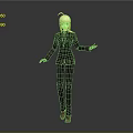Blonde Haired Character In Black Suit With Red Shoes And Outstretched Hands On Gray Background