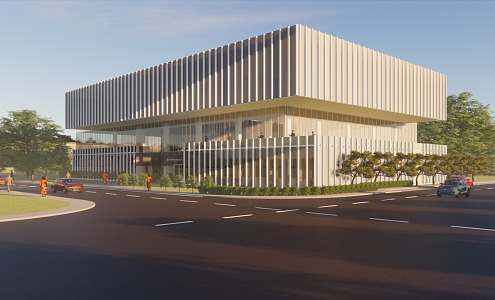 Modern office building 3d model