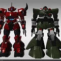 Smart Machines Featuring Red And Green Robot Models With Detailed Mechanical Design