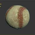 Vintage Baseball With Red Stitching And Worn Surface For Daily Use 3d model