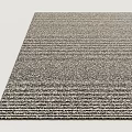 Square Striped Rug with Neutral Gray and Beige Tones for Modern Living Room Decor
