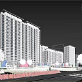 Modern High Rise Residential Buildings With Green Lawns Trees And Outdoor Spaces