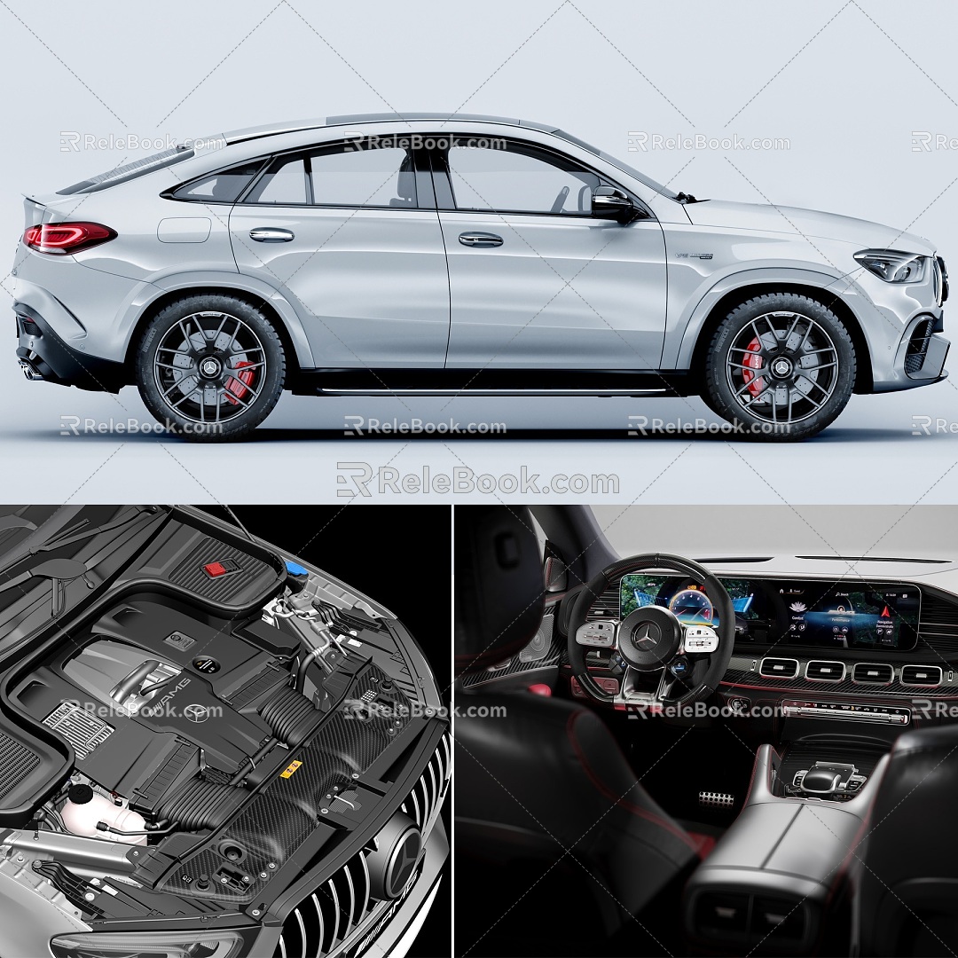 Car Mercedes-Benz GLE car interior car engine 3d model