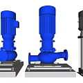 Blue And Black Vertical Industrial Pumps With Metal Bases And Stable Structures