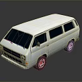 minibus minibus minivan driverless bus bus school bus van box car 3d model