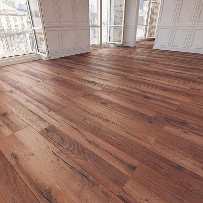 Natural Hardwood Flooring With Rich Wood Grain In Spacious Room Interior 3d model