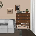 Modern-Silent Locker Decorative Cabinet Bucket Cabinet Ornaments Combination 3d model