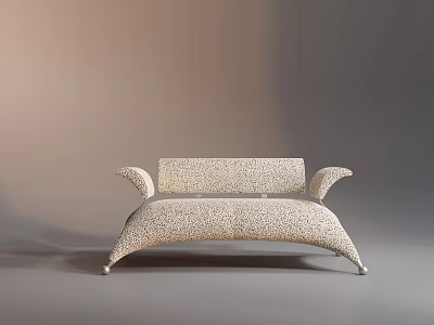 Abstract Shaped Sofa With Modern Textured Surface And Curved Arms Design 3d model