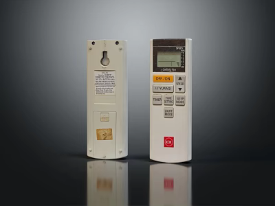 Television Remote Control Device with Casio Brand Digital Display and Buttons 3d model