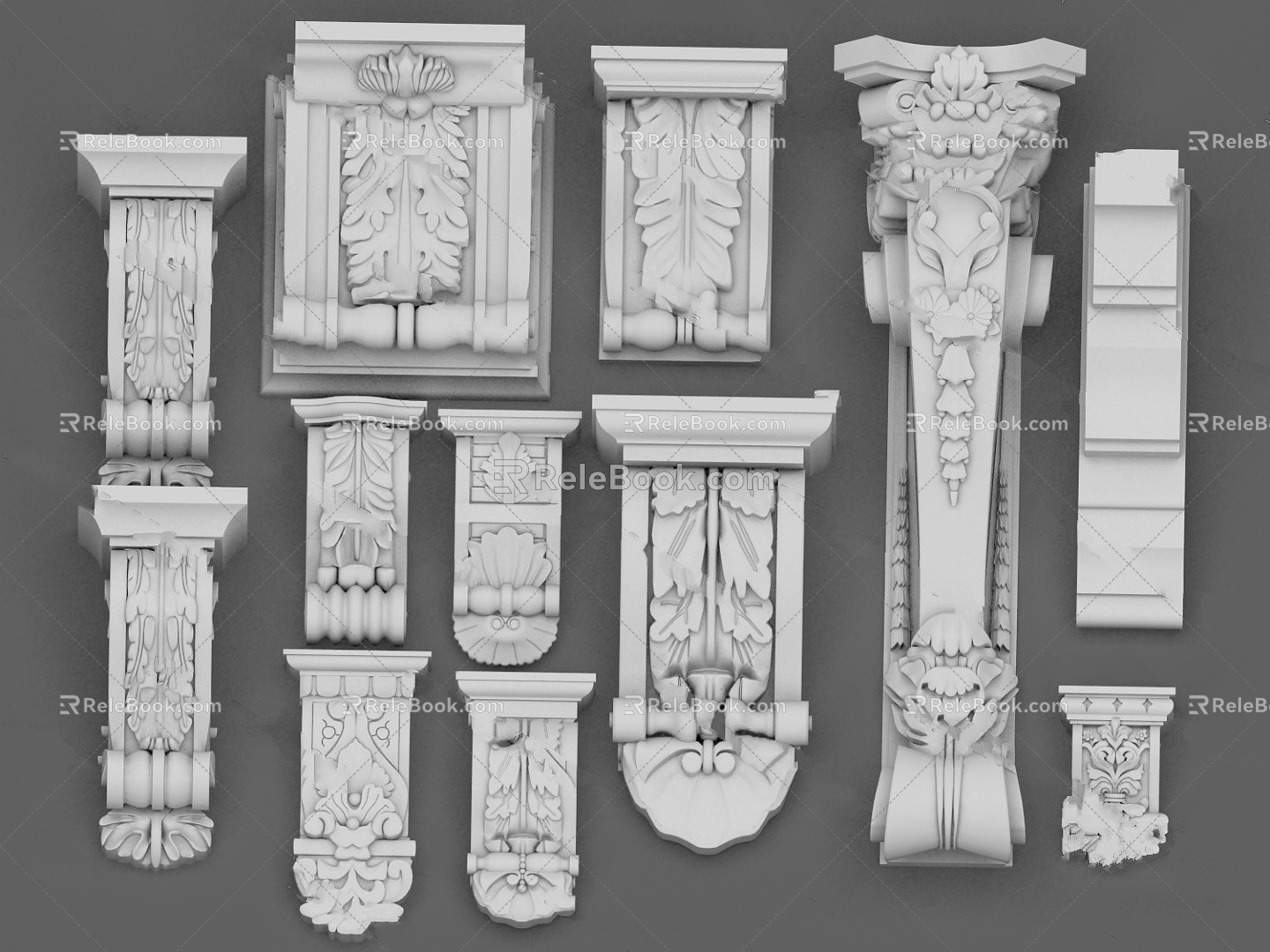 European-style carved 3d model