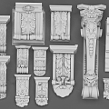 European-style carved 3d model