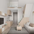 Minimalist Loft Apartment With Light Wood Furniture
