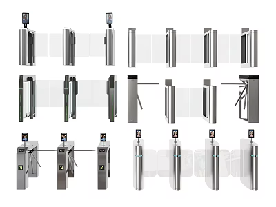 Public Facility Different Types of Turnstiles for Access Control in Public Areas 3d model