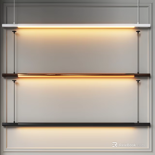 Contemporary Chandelier With Sleek Metal Structure And Warm Glowing Light For Interior Decor 3d model 