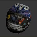 Cosmic Themed Astronaut Helmet Featuring Starry Galaxy Design And Reflective Finish