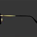 Modern Stylish Sleek Black Frame Eyeglasses With Gold Accents And Reflective Finish