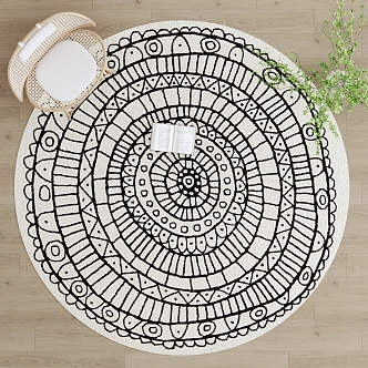 Modern Round Carpet 3d model