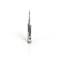 Silver Metal Tower Model With Intricate Architectural Structure And Base