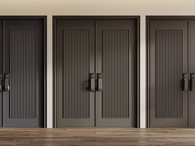 Modern security door double door 3d model