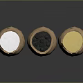 Three Handmade Clay Pots With White Black And Yellow Contents For Home Use