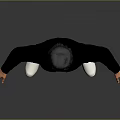 Man In Black Jacket White Shirt Black Pants White Shoes Arms Outstretched Against Gray Background
