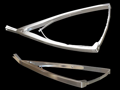 Stainless Steel Surgical Retractor Medical Instrument With Curved Design For Surgical Procedures 3d model