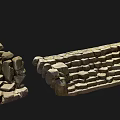 Stone Steps Retro Steps Country Steps Stairs 3d model