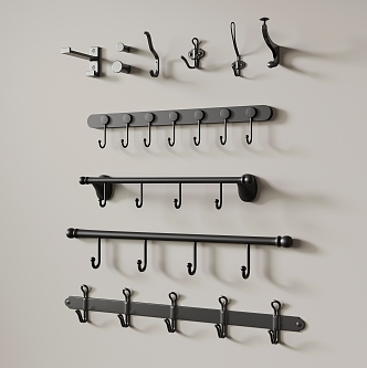 Modern wrought iron clothes hook hanger hook 3d model