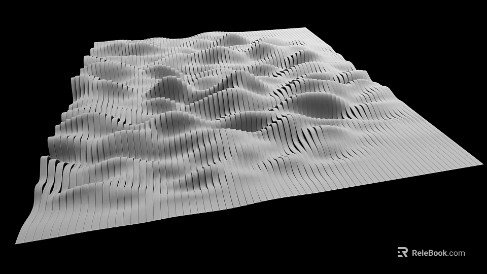 Engineered White Industrial Equipment With Wavy Texture And Square Structure Design 3d model 