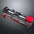 Vintage Silver and Red Steam Train Model with Metallic Finish and Red Wheels