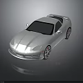 Sleek White 3D Rendered Sports Car With Dark Background And Reflection Design