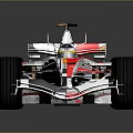 Silver and Red Formula 1 Race Car With Streamlined Modern Exterior Aerodynamic Design
