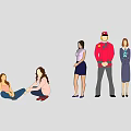 Many characters 3d model