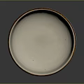 Decorative Ceramic Bowl With Blue Floral Patterns Gold Rim And White Interior