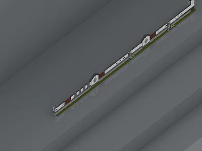 Stylish Uniform Swing Doors in Long Aligned Row for Modern Architecture 3d model