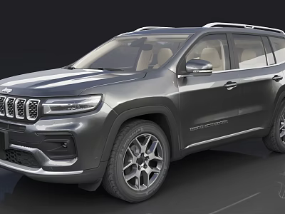 Jeep SUV Gray Exterior Modern Design with Front Grille Headlights and Alloy Wheels 3d model