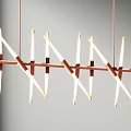 Sleek Modern Linear Pendant Light With Geometric Metal Frame And LED Tubes 3d model