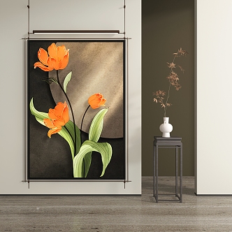 New Chinese Abstract Hanging Painting 3d model