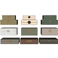Decorative Ornament Set Featuring Various Colored Storage Boxes With Traditional Patterns