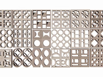 Cement window grilles 3d model