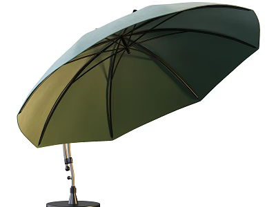 Green Outdoor Patio Umbrella With Metal Frame And Stable Base For Shade Protection 3d model