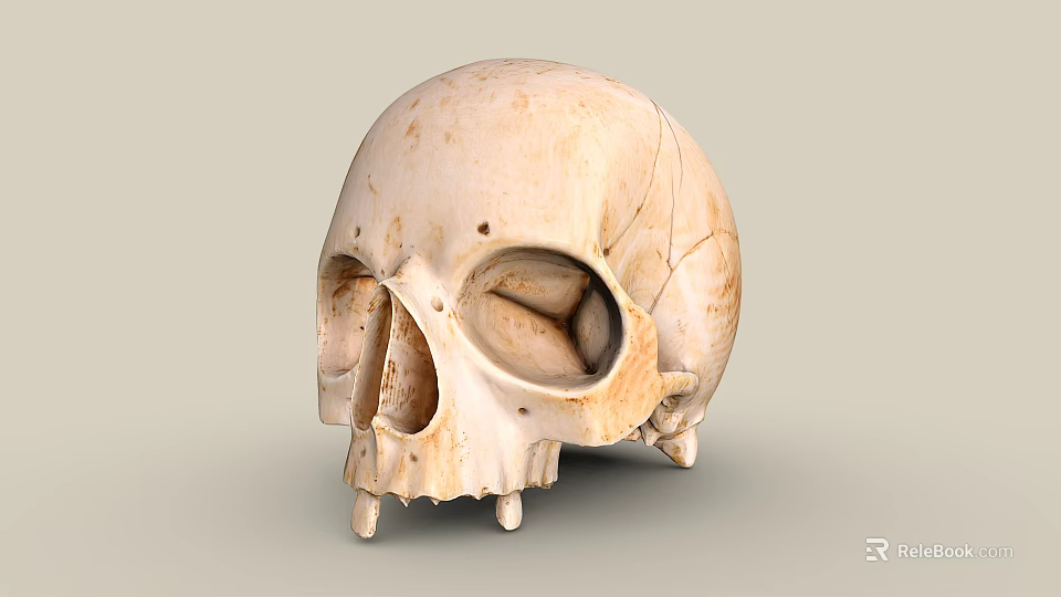 Human Skull Anatomical Structure With Detailed Bone Features And Texture 3d model 