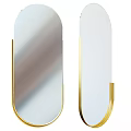 Modern Decorative Mirror With Gold Metal Frame And Elegant Design